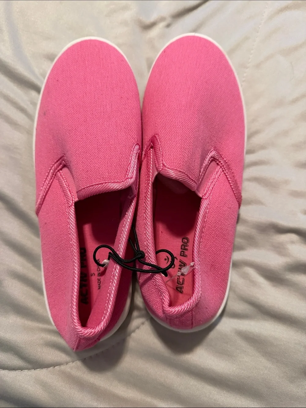 Pink Slip-On Canvas Sneakers